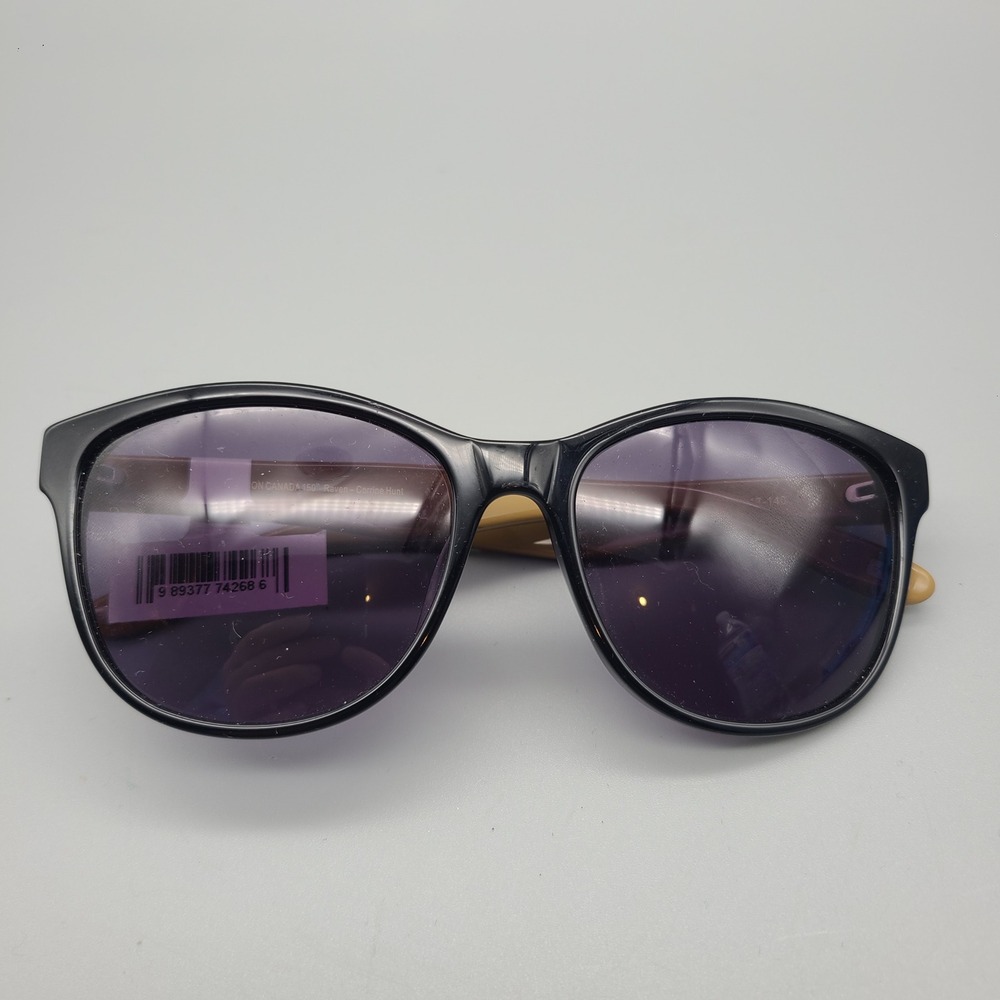 AYA Anouk 810 Sunglasses Black White Raven Corrine Hunt Indigenous Art 56-17-140